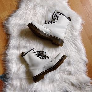 White dr marten boots